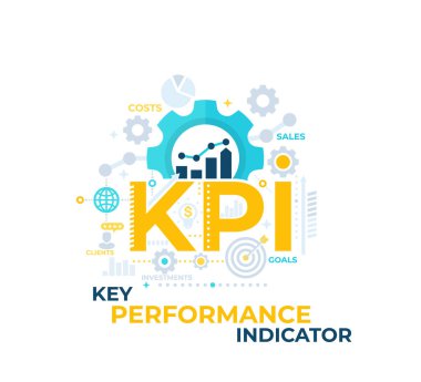 KPI, Anahtar Performans Göstergesi vektör çizimi
