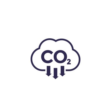 CO2, karbondioksit emisyonları, vektör simgesi