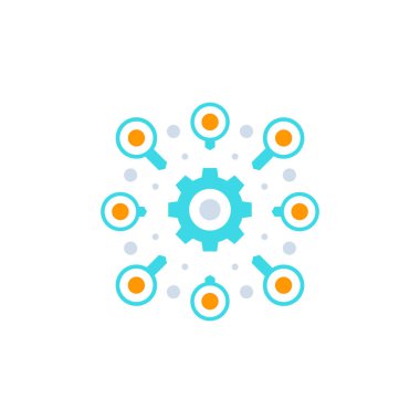 konsolidasyon veya birleşme, vektör simgesi