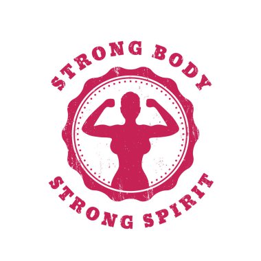 Güçlü vücut, güçlü ruh tasarımı ve fit kız.