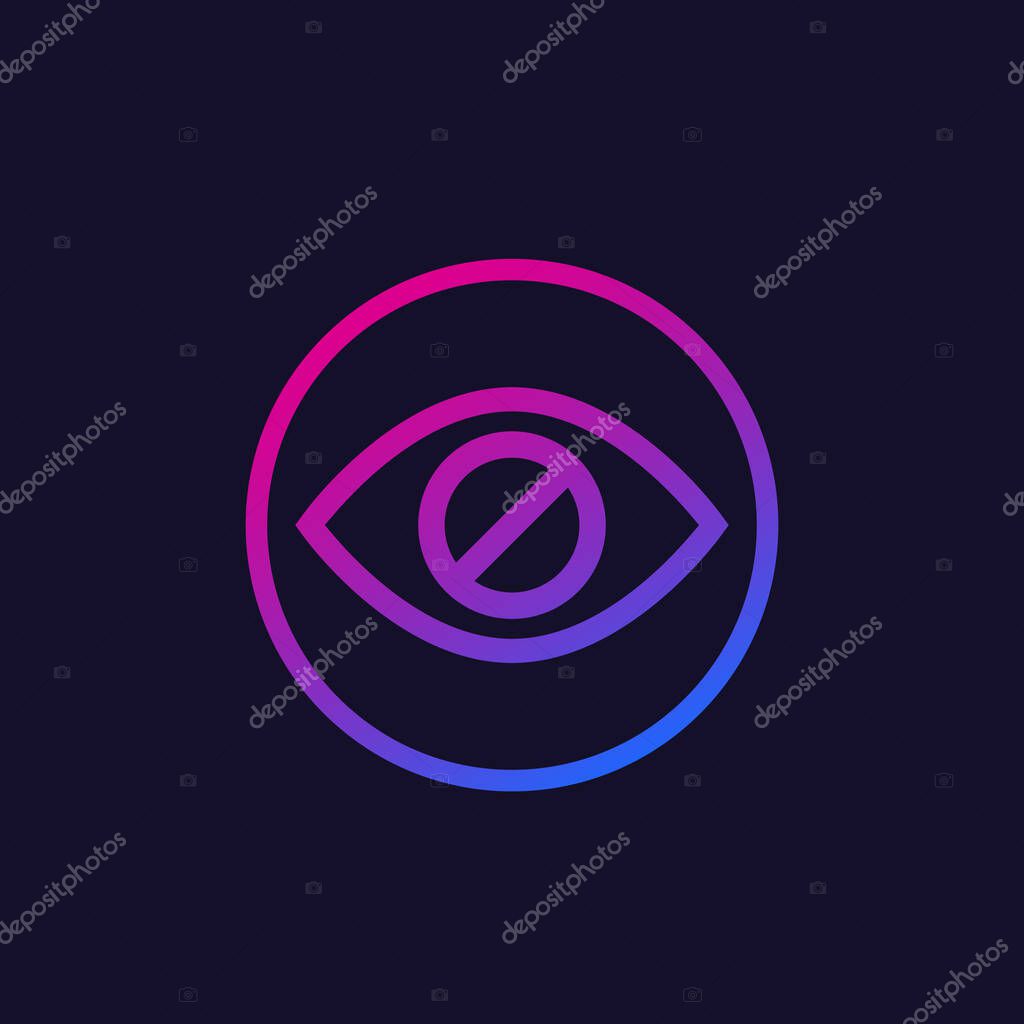 Hide or hidden content vector icon, eps 10 file, easy to edit