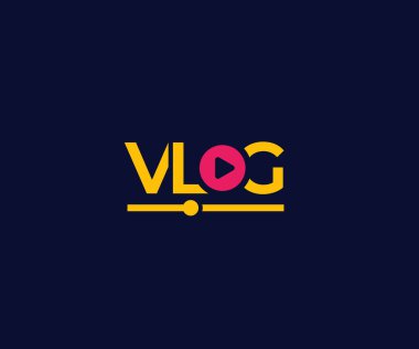 Karanlıkta Vlog vektör logosu