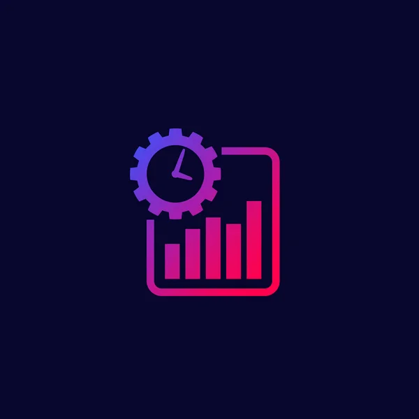 Icono de crecimiento de la productividad del trabajo con gradiente — Archivo Imágenes Vectoriales