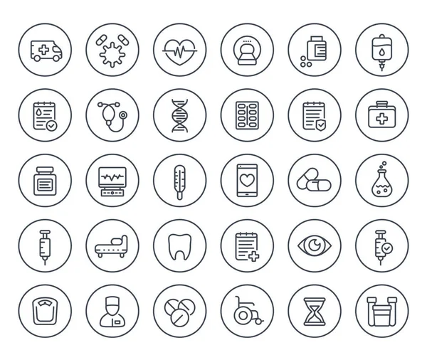 Icônes médicales et de soins de santé — Image vectorielle