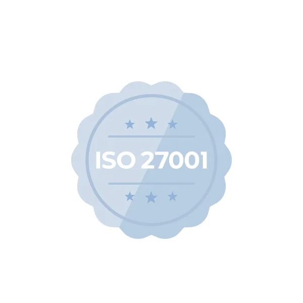 ISO 27001 Norm, Vektorplakette auf weiß — Stockvektor