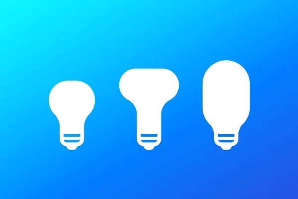 Iconos de bombilla led, vector — Archivo Imágenes Vectoriales