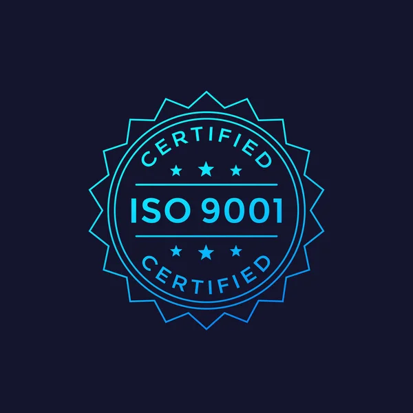 ISO 9001 Badge Design, Vektoretikett — Stockvektor