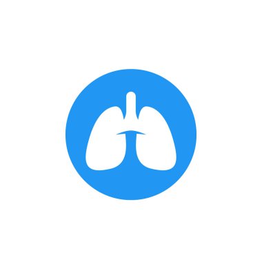 Beyaz üzerine akciğer vektör simgesi