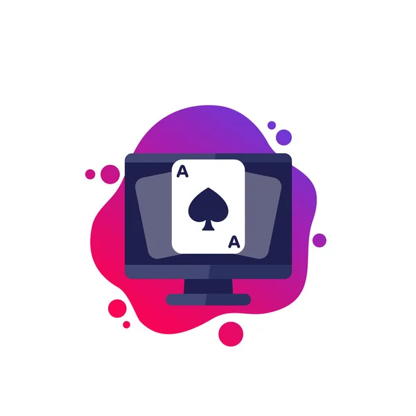 Онлайн-казино, векторний значок покеру — стоковий вектор