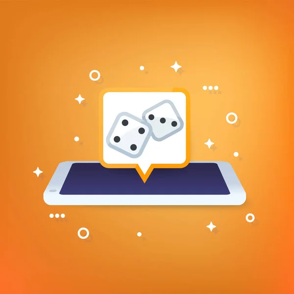 Dice and phone vector icon — Stock Vector