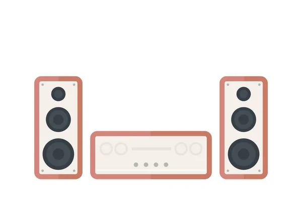 Sistema de audio en blanco, en estilo retro — Vector de stock