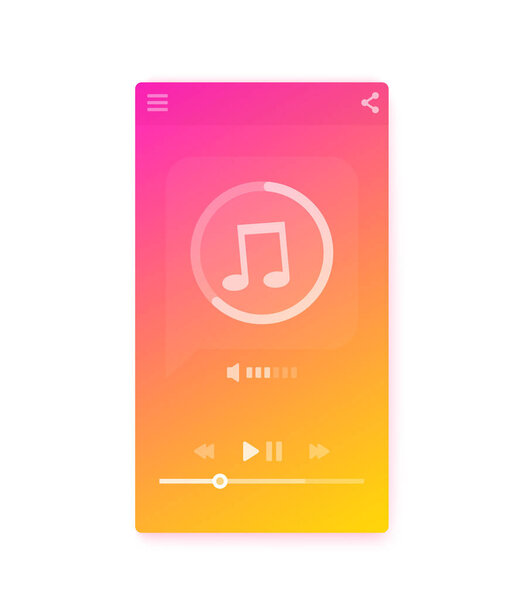 Music streaming player interface, mobile ui