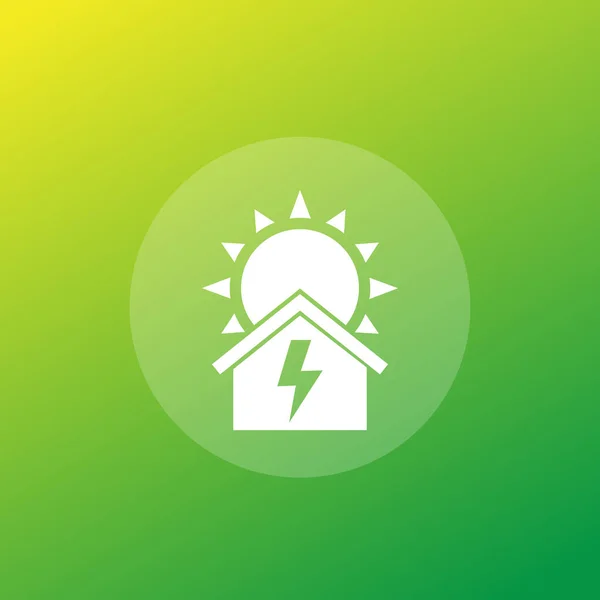 Energia słoneczna dla domu, ikona wektora — Wektor stockowy
