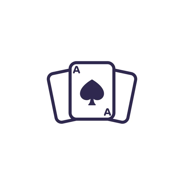 Значок покеру на білому, вектор — стоковий вектор