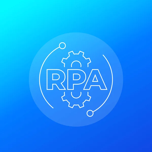 RPA, icono de planificación de recursos empresariales, lineal — Vector de stock