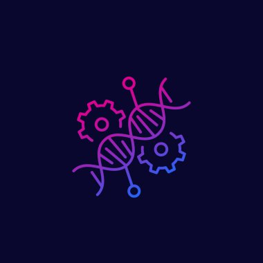 CRISPR, genom düzenleme simgesi, doğrusal