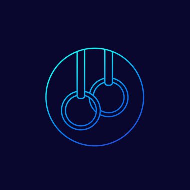 Jimnastik halkaları, vektör doğrusal simgesi