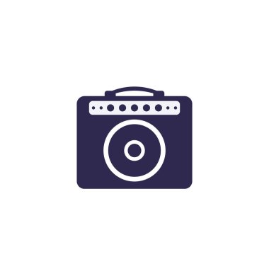 Beyaz üzerine gitar yükseltici vektör simgesi