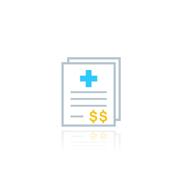 Medical, hospital bills icon, vector — Stock Vector