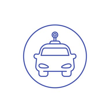 360 kameralı araba, vektör çizgisi simgesi