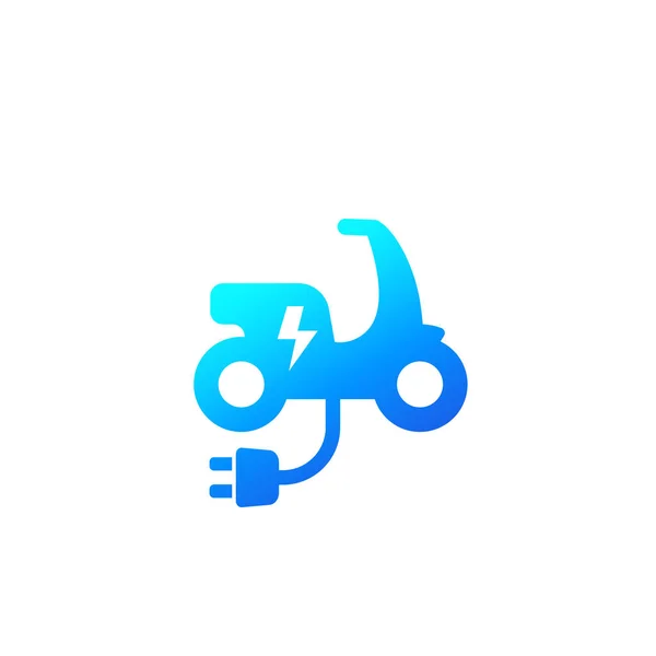 Icono de scooter eléctrico en blanco, diseño de vectores — Vector de stock
