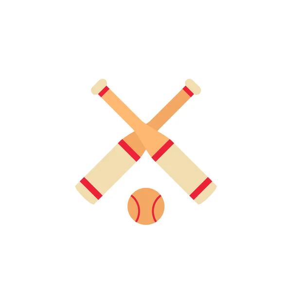 Бейсбольная икона, летучие мыши и мяч на белом — стоковый вектор