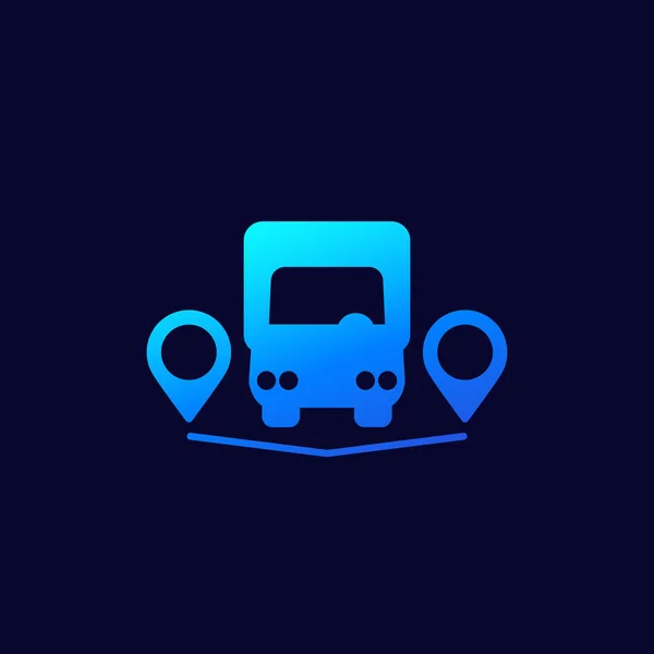 Van and delivery points icon — Stock Vector