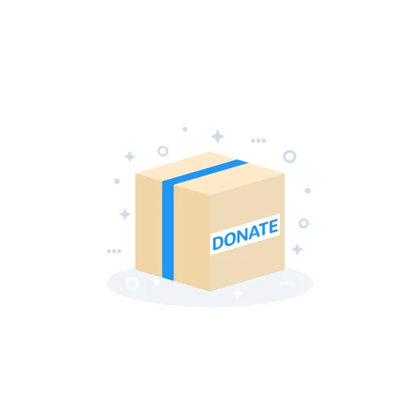 Icona della scatola di donazione, vettore piatto — Vettoriale Stock