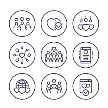 hayır vektör çizgisi simgeleri ayarlandı