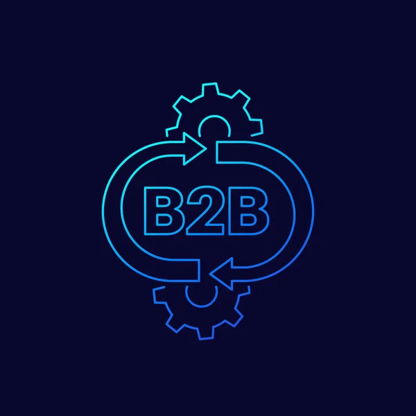 B2b servicio vector lineal icono — Vector de stock