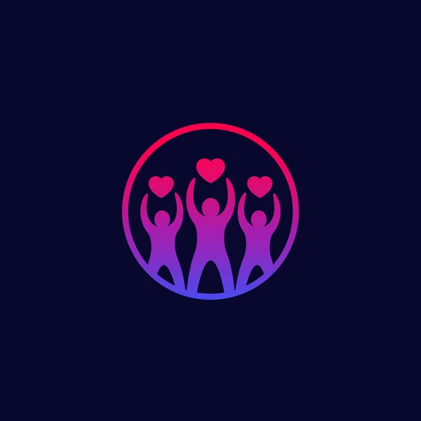 Logotipo da caridade com as pessoas, vetor — Vetor de Stock