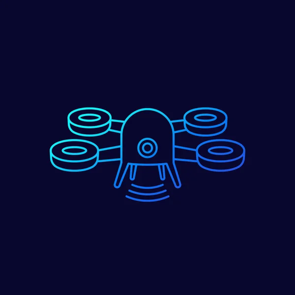 Drone line icon with gradient — Stock Vector