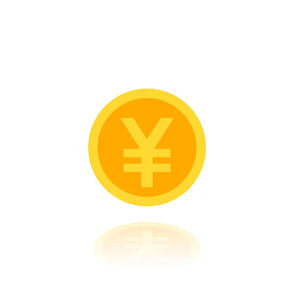 Yen moneda vector icono plano — Vector de stock