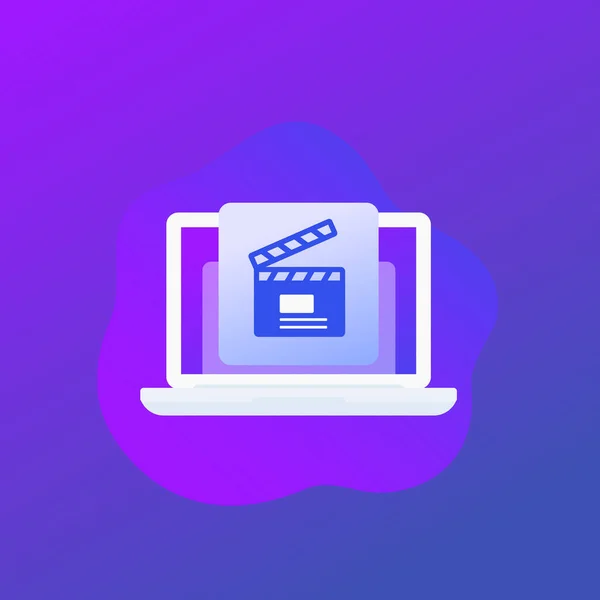 Ícone de produção de conteúdo ou vídeo —  Vetores de Stock