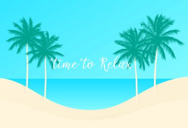 Avuçlar ve kumsal, vektör sahnesi.