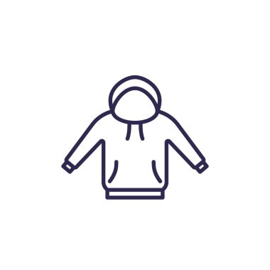 Kapüşonlu simge, beyaz çizgi vektörü