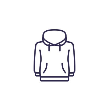 Kapüşonlu çizgi simgesi beyaz üzerine