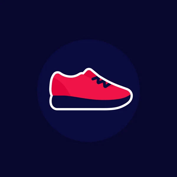 跑鞋图标,运动鞋或运动鞋 — 图库矢量图片