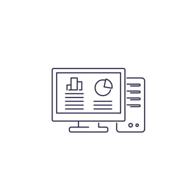 iş istasyonu bilgisayar satırı simgesi beyaz üzerine