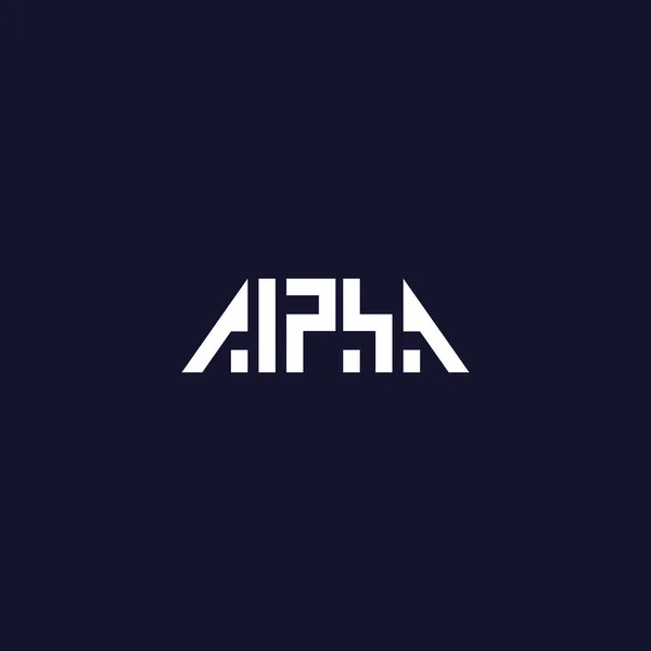 Logo wektora alfa, minimalna konstrukcja — Wektor stockowy