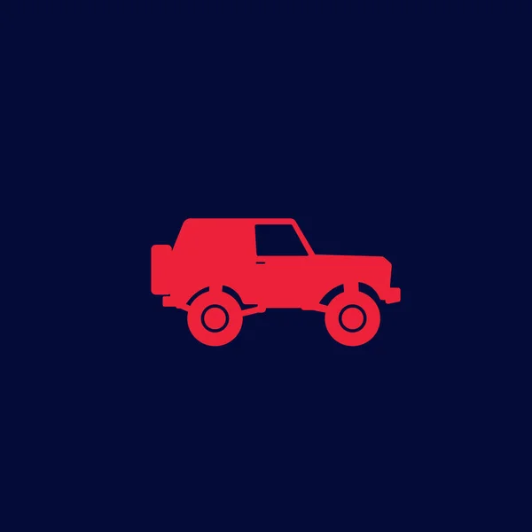Voiture tout-terrain, icône vectorielle 4wd SUV — Image vectorielle