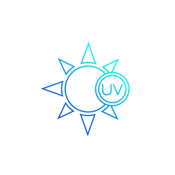 Icono de protección de rayos UV, línea — Vector de stock
