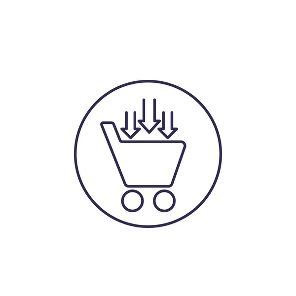 Orden de compra, icono de vector de comercio, línea — Vector de stock