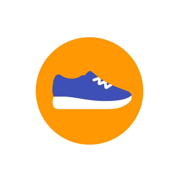 Icona della scarpa da corsa, scarpe da ginnastica, scarpe da ginnastica, vettore piatto — Vettoriale Stock