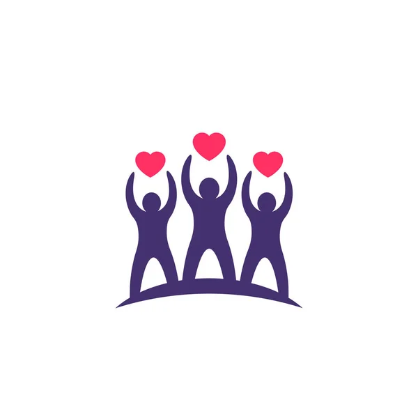 Logo vettoriale di beneficenza con le persone — Vettoriale Stock