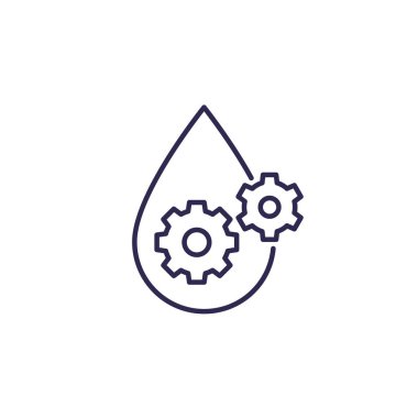 Kayganlaştırıcı, yağ çizgisi simgesi, damla ve dişliler