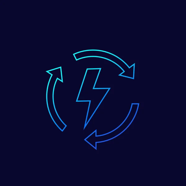 Recharging vector icon, line design — стоковый вектор