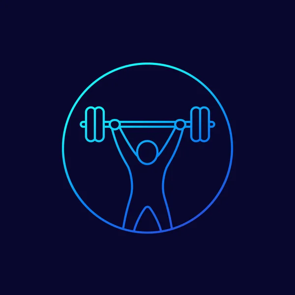 Icône de musculation, entraînement, fitness — Image vectorielle