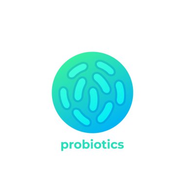 probiyotik bakteri simgesi, vektör logosu