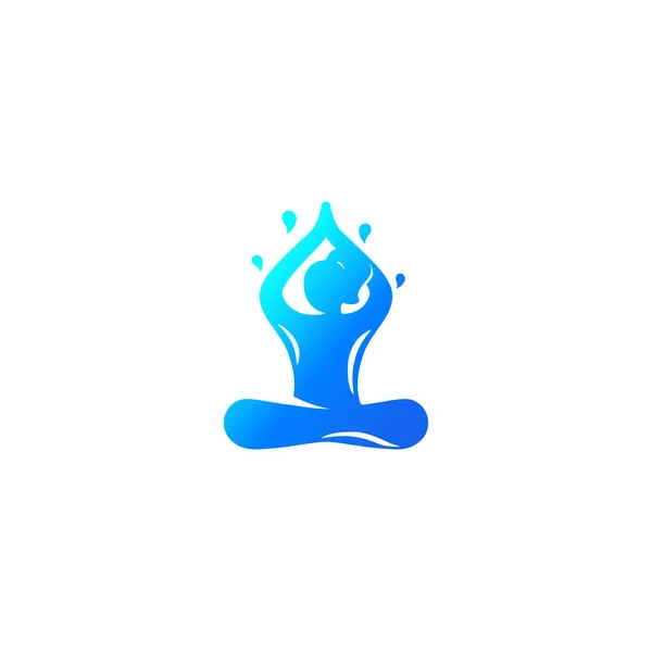 Yoga Logo, Meditation, Lotus Pose Vektor — Stockvektor